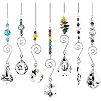 Los mejores  - Queta Atrapasoles de Cristal 7pcs Colgantes de Cristal de Colores Arcoíris Bola de Prisma de Cristal Suncatcher de…
